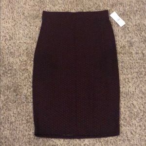 Black and maroon pencil skirt